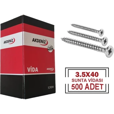 Akdeniz 3,5X40 Sunta Vidası 500