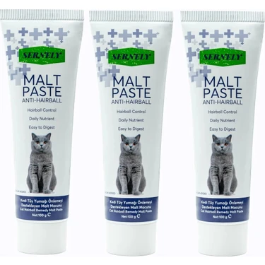 Sernely 3 Adet Anti Hairball Malt Paste 100