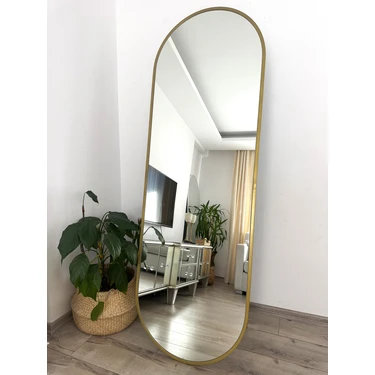 Effe Yapı Dekor Gold Metal Çerçeveli 180X60 cm Elips Model Ayaklı Boy