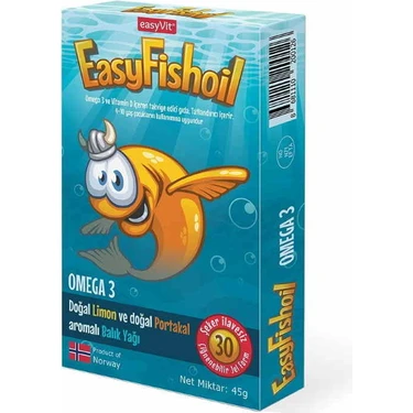 EasyFishoil Omega  Balık Yağı 30 Adet Çiğnenebilir Jel