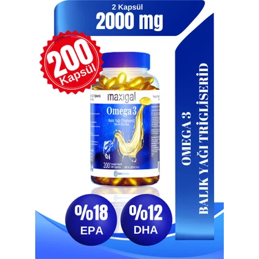 Maxigal Omega 3 Balık Yağı 200