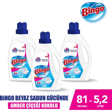 Bingo Sıvı Performans Çamaşır Deterjanı Amber Çiçeği 1755 ml