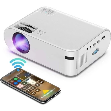 Hymark 1080P Mini Taşınabilir Wifi Ios & Android Telefon Yansıtma P62 Model Projeksiyon