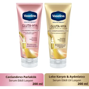 Vaseline Gluta Hya Serum Etkili Losyon 200 ml + Vaseline Gluta Hya Serum Etkili UV Losyon 200