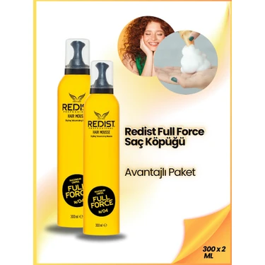 Redist Saç Köpüğü Full Force Saç Köpüğü 04 300 Ml X 2