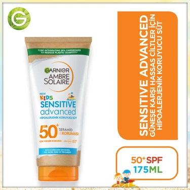 Garnier Ambre Solaire Sensitive Advanced SPF50+ 175 ml çocuklar için hipoalerjenik güneş koruyucu