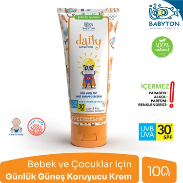 Babyton Bebek ve Çocuklar Için Günlük Güneş Koruyucu Krem 100