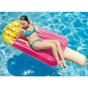intex İntex Renkli Buz Dondurma Yatak 191 x 76 cm Kolay Şişirilebilir Yaz İçin Eğlenceli Deniz