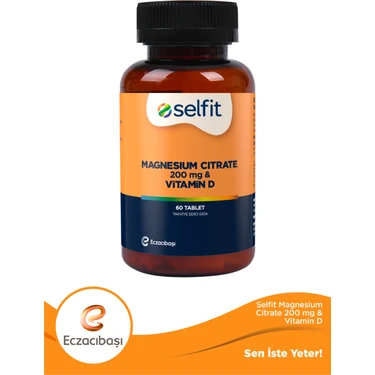 Selfit Magnezyum Sitrat 200 Mg & Vitamin D 60