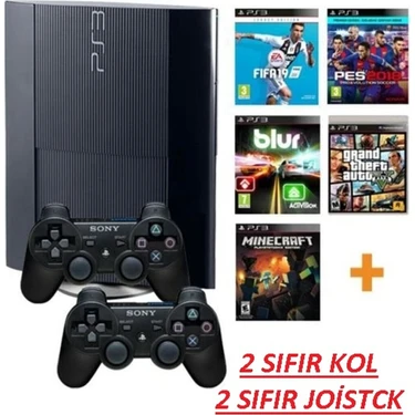 プレーステーション3 SONY Ps3 Süper Slim Kasa 500 GB 200 Oyunlu 2 Kollu Gta 5-Pes Fiyatı