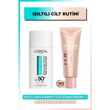 L'oréal Paris Bright Reveal Spf 50+ Koyu Leke Karşıtı Fluid Günlük Yüz Güneş Kremi 50ML + L'oréal