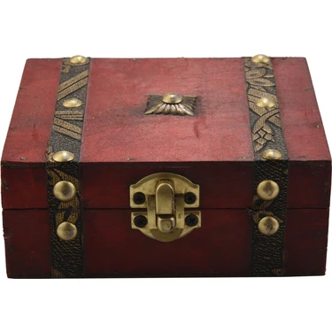 【アンティーク】 Mini Jewery Box Humble Vintage Wooden Treasure Chest Storage Box Lock Fiyatı