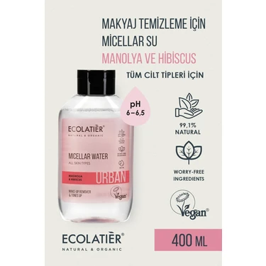 Makyaj Temizleme Micellar Suyu Nemlendirici % 99 Doğal Tüm Ciltler İçin, 400