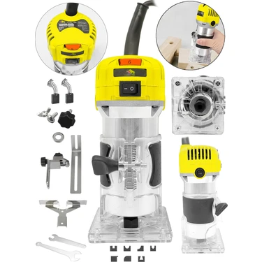 Daflong 6 Kademe Devir Ayarlı Formika Traşlama Freze Makinesi 6 mm + 12 Adet Uç -