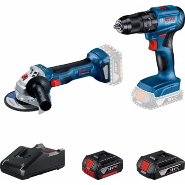 Bosch Professional Akülü Set Gws 180-LI, Gsb 185-LI, Gba 18V 2 Ah, Gba 18V 4 Ah, Gal