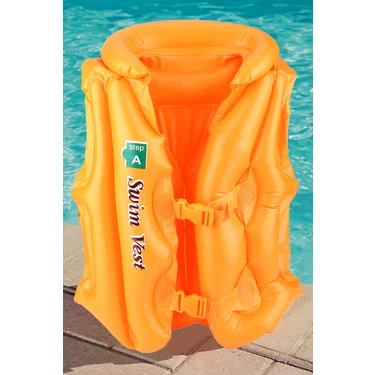 Telvesse 18-30 kg Şişme Can Yeleği Swimvest Havuz Deniz Yüzme Yeleği Yüzücü Destek Yelek 60 cm