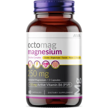 Octomag X5 Magnezyum 250MG Complex 60 Bitkisel Kapsül Malat Sitrat Taurat Bisglisinat Treonat