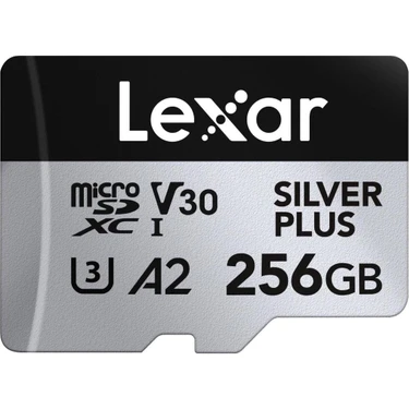 Lexar 256GB Silver Plus Micro SD Hafıza Kartı 205MB/s Hızında 4K V30 UHS-I