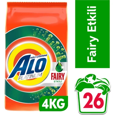 Alo Platinum 4 kg Fairy Etkili Beyazlar Hızlı Çözülme Toz