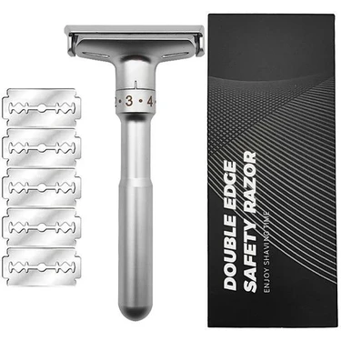 Valkyrie Metal Ayarlanabilir Manuel Geleneksel Tıraş Aleti Makinası 5 Jilet 6 Kademe
