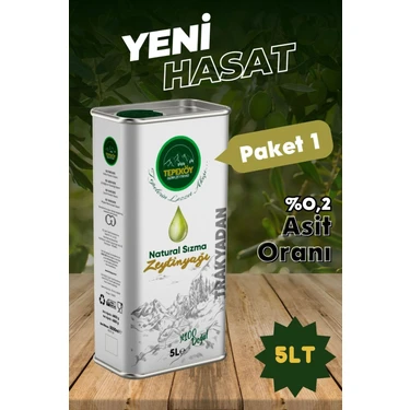 Tepeköy - Naturel Sızma Soğuk Sıkım Zeytinyağı 5