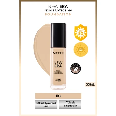 New Era Skin Protecting Spf 50 Nemlendirici Etkili Hyaluronik Asitli Fondöten - 110 Soft
