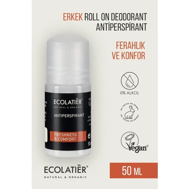 Erkek Deodorant ve Roll On Ferahlık Ve Konfor, Terleme Önleyici Erkek Roll On, 50