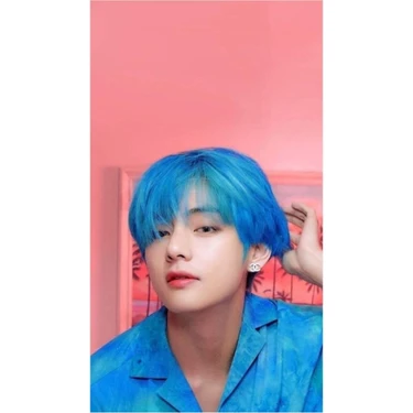 BTS-V様 Jeronkarji Bts V Kim Taehyung Mavi Saç Tablo Ahşap Poster Fiyatı