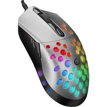 Rampage SMX-R66 Rocket Ultra Hafif Gümüş Rgb Ledli 12000DPI  Oyuncu