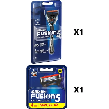 Gillette Fusion5 Proglide Yedek 4'lü Bıcak + Fusion5 Proglide Flexball 1up Makine Babalar Günü Özel