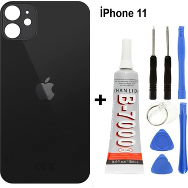 Senal Store iPhone Uyumlu 11 Arka Cam Batarya Pil Kapağı + Yapıştırıcı + Tamir Set -