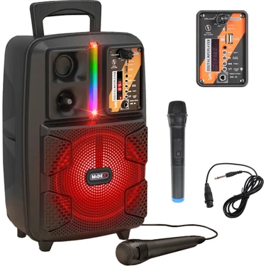 Midex 150 Watt Mikrofonlu Karaoke Eğlence Işıklı Ses Sistemi MXR-150 (Bluetooth Kayıt Usb