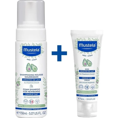 Mustela Konak Bakım Seti & Saç Pullanmalarına Karşı Bakım Kremi 40ML + Yenidoğan Köpük Şampuanı