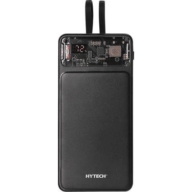 Hytech H220 20000mAh HSC22.5W PD20W+QC3.0 18W Siyah LCD Şeffaf Taşınabilir Pil Şarj Cihazı