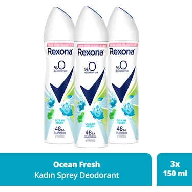 Rexona Kadın Sprey Deodorant Ocean Fresh %0 Alüminyum 150 ml