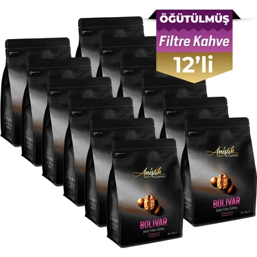 Anisah Coffee Bolivar Daily | Öğütülmüş Filtre Kahve | 12x500g | Orta Kavrulmuş (MEDİUM