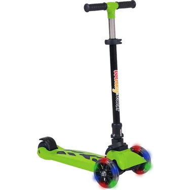 Winky Scooter Yeşil LED Işıklı Teker Katlanabilir 5+Yaş Max 90