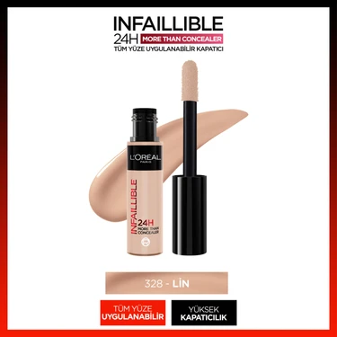 L'Oréal Paris Infaillible 24H Tüm Yüze Uygulanabilir Kapatıcı 328 Lin Suya Dayanıklı Yüksek