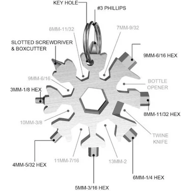 Tas Çok Amaçlı Kar Tanesi Tornavida Seti 18 In