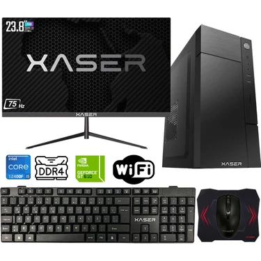 Xaser XSR561 I5 12400F 8gb Ram 256GB M.2 Nvme SSD 2gb GT610 Ekran Kartı 23.8" Monitör Ofis Hazır