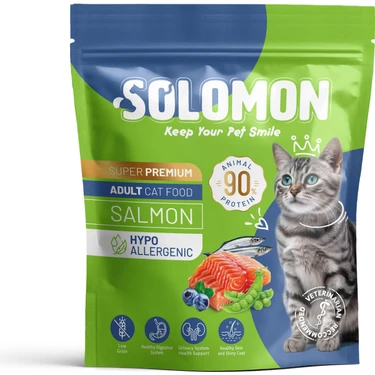 Solomon Yetişkin Somon'lu Süper Premium Kedi Maması 1,5 kg - Hipoalerjenik - Düşük