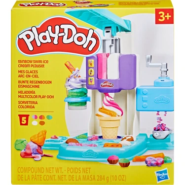 Play-Doh Gökkuşağı Renkleri Dondurma Seti 284 g 3 Yaş ve Üzeri Çocuklar İçin Eğitici