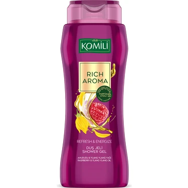 Komili Rich Aroma Refresh&energize Duş Jeli - Ahududu&ylang Ylang - Kalıcı Parfüm Etkili - 500