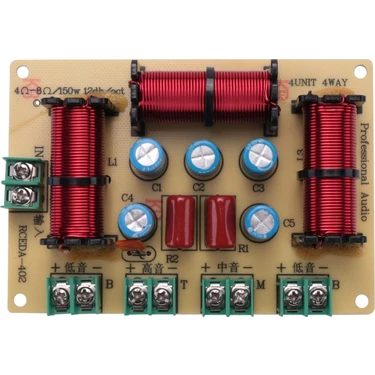 Bearrt 120W 4 Yollu Crossover Ses Hoparlör Crossover Çift Bas + Orta Kademe + Tiz Frekans Bölücü