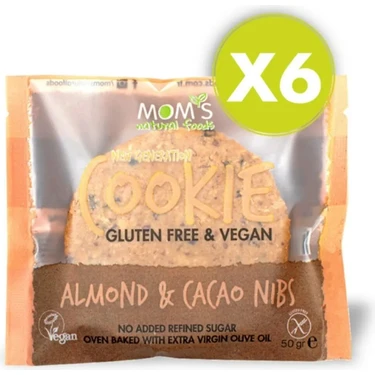 Mom's Natural Foods 6'lı Glutensiz BADEM & CACAO NIBS