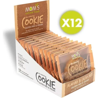 Mom's Natural Foods Glutensiz BADEM & CACAO NIBS Cookie -