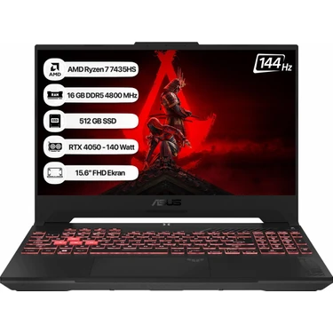 Asus Tuf Gaming A15 FA507NUR-LP035 Amd Ryzen 7 7435HS 16 GB 512 GB SSD Rtx 4050-140WATT 144 Hz