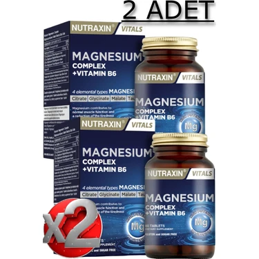 Nutraxin 2 Adet Nutraxin Magnezyum Complex 60 Adet Tablet 125 Mg -