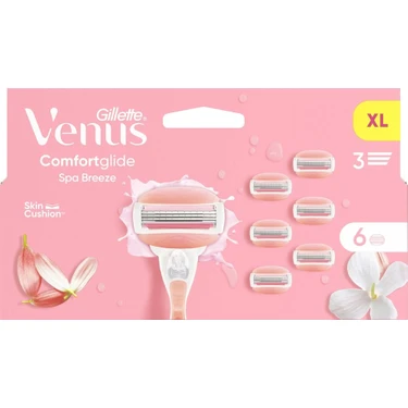 Gillette Venus Comfortglide SpaBreeze Kadın Tıraş Bıçağı Yedekleri - 6 Adet Jel Çubuklu, Kayganlık