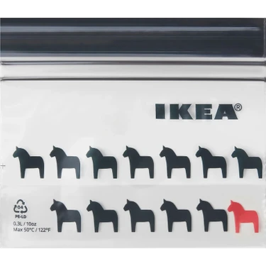 Ikea Istad Buzdolabı Poşeti Siyah-Desenli 300 ml 25